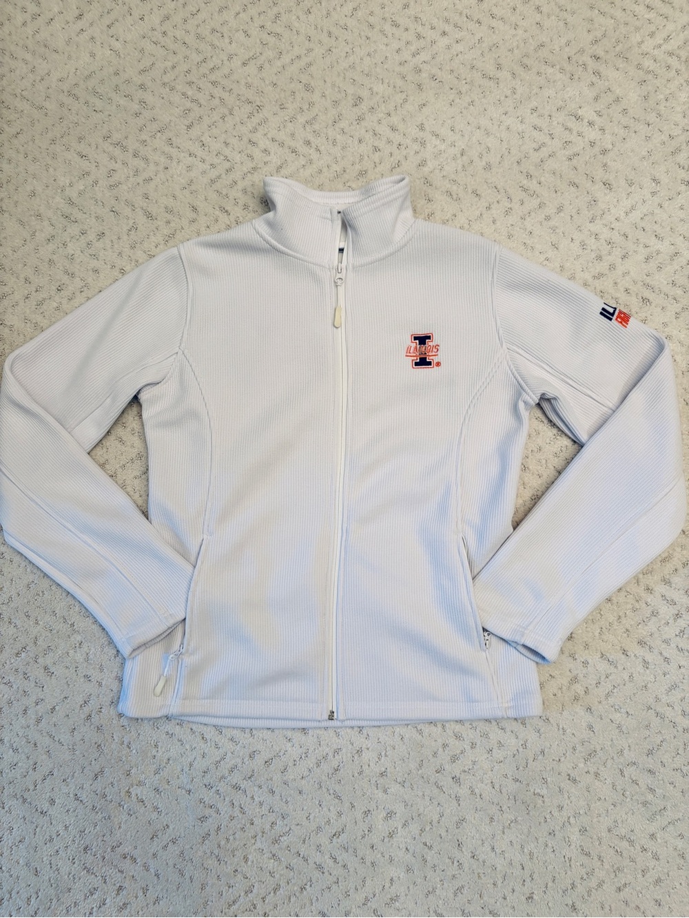Illinois Fighting Illini Zip Up Collegiate Jacket Womens Size L White Colosseum